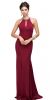 Main image of Jeweled Collar Cut Out Back Long Jersey Prom Dress